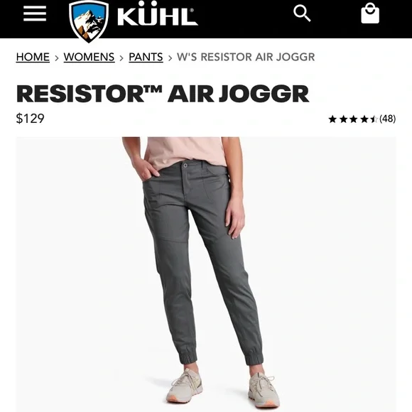 KUHL RESISTOR AIR JOGGER hiking pants size 6 REG, carbon gray color, like new! - Picture 2 of 10